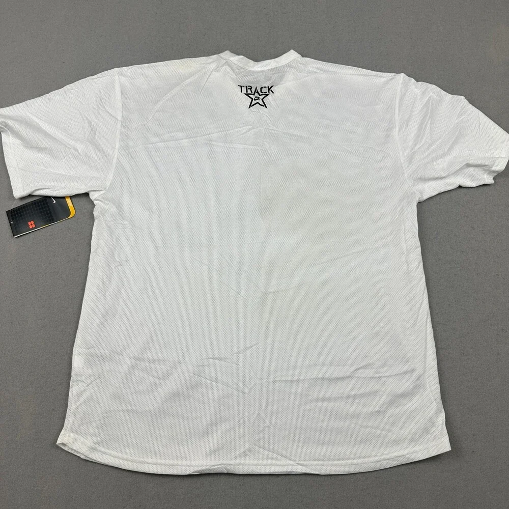 Nike Shirt Men Extra Large White Track & Field Dri-Fit Mesh Star Logo Running *